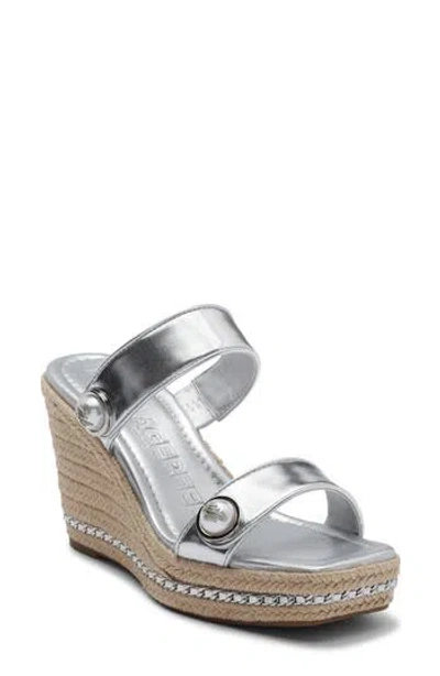 Karl Lagerfeld Paris Carsen Wedge Espadrille Sandal In Metallic