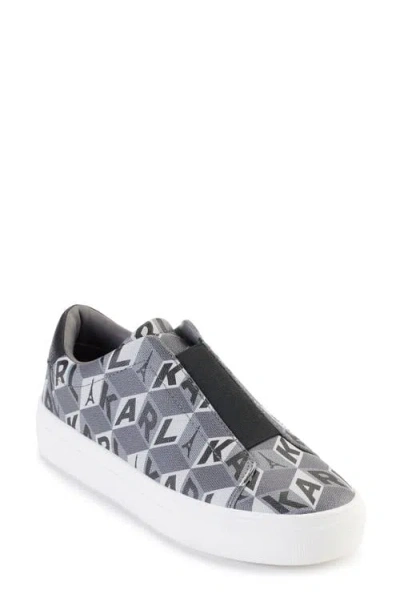 Karl Lagerfeld Paris Cassanda Logo Print Slip-on Sneaker In Multi Black