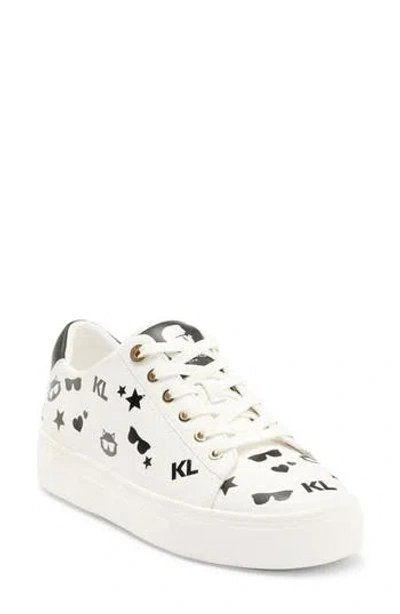 Karl Lagerfeld Paris Cate Choupette Platform Sneaker In White
