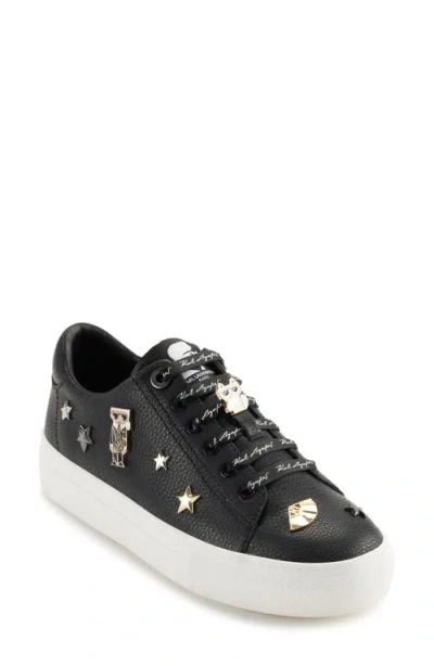 Karl Lagerfeld Paris Cate Pins Platform Sneaker In Black