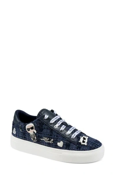 Karl Lagerfeld Paris Cate Pins Sneaker In Blue