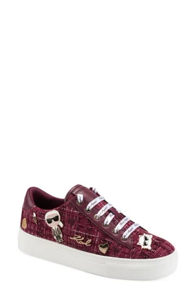 Karl Lagerfeld Paris Cate Pins Sneaker In Burgundy
