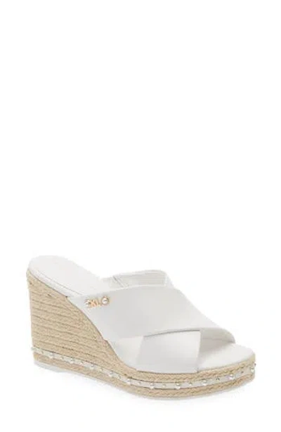 Karl Lagerfeld Paris Cellyn Wedge Espadrille Sandal In White