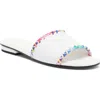 Karl Lagerfeld Paris Cenie Slide Sandal In Bright White