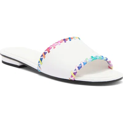 Karl Lagerfeld Paris Cenie Slide Sandal In Bright White
