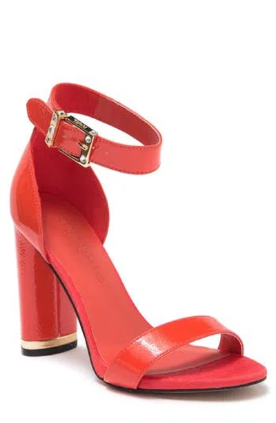 Karl Lagerfeld Paris Ceris Ankle Strap Sandal In Fiery Orange