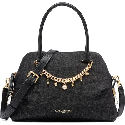 Karl Lagerfeld Paris Charlaine Satchel In Black