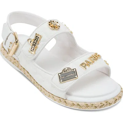 Karl Lagerfeld Paris Charlay Rue Pins Slingback Sandal In Bright White