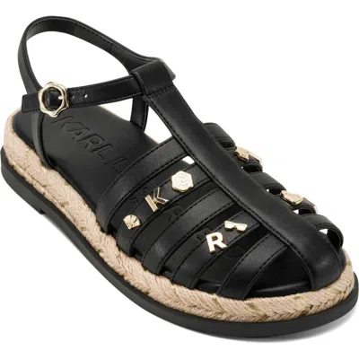 Karl Lagerfeld Paris Chaselyn Fisherman Sandal In Black