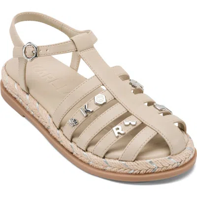 Karl Lagerfeld Paris Chaselyn Fisherman Sandal In Dusty Nude