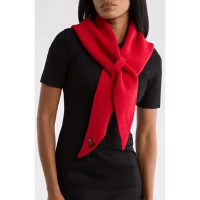 Karl Lagerfeld Paris Chevron Knit Triangle Scarf In Red