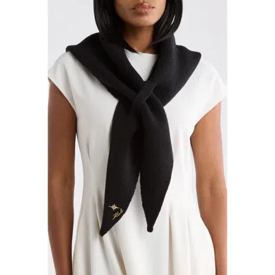 Karl Lagerfeld Paris Chevron Knit Triangle Scarf In Black