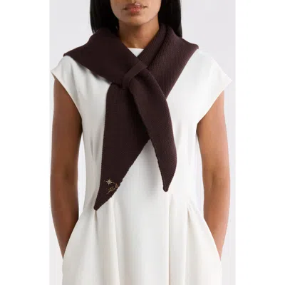Karl Lagerfeld Paris Chevron Knit Triangle Scarf In Brown