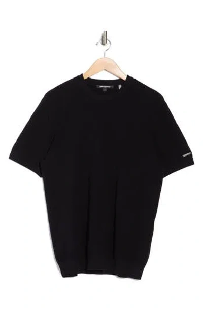 Karl Lagerfeld Paris Chevron Stitched Short Sleeve Sweater