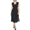 Karl Lagerfeld Paris Chiffon Embellished Midi Dress In Black