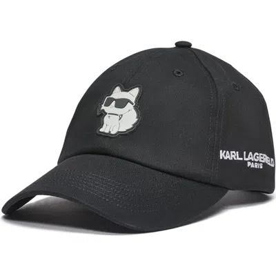 Karl Lagerfeld Paris Choupette Baseball Cap In Black