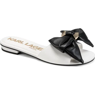 Karl Lagerfeld Paris Ciaran Flat Slide Sandal In White