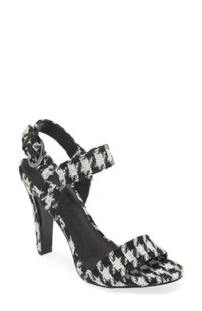 Karl Lagerfeld Paris Cieone Ankle Strap Sandal In Black/whit