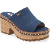 Karl Lagerfeld Women's Clarina Chunky Denim Block Heel Mules In Blue