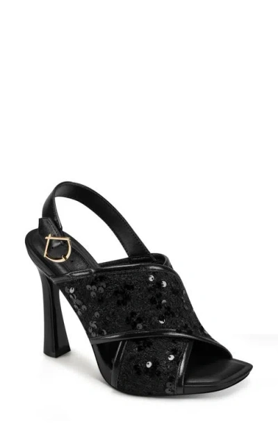 Karl Lagerfeld Paris Colbie Sequin X-band Sandal In Animal Print