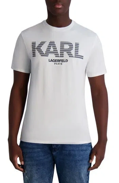 Karl Lagerfeld Paris Colorblock Logo Graphic T-shirt In White
