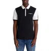 Karl Lagerfeld Paris Colorblock Stretch Cotton Zip Polo