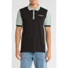 Karl Lagerfeld Paris Colorblock Stretch Cotton Zip Polo