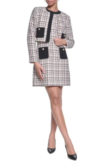 Karl Lagerfeld Paris Contrast Stitch Tweed Jacket In Multi