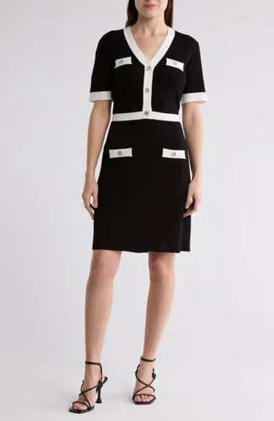 karl lagerfeld dress black and white Karl Lagerfeld Black And White Patterned Dress