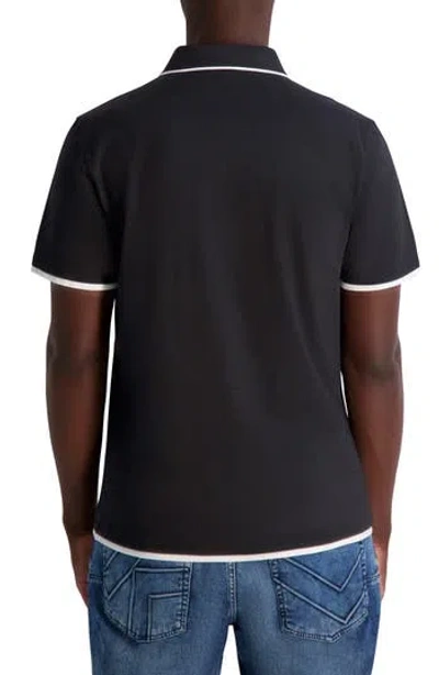 Karl Lagerfeld Paris Contrast Tipped Polo In Black