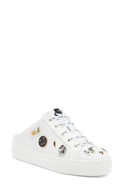 Karl Lagerfeld Paris Cordelia Sneaker Mule In Bright White