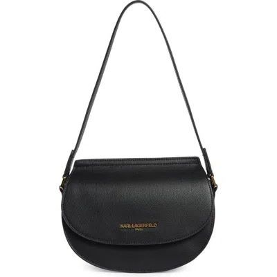 Karl Lagerfeld Paris Corrine Leather Shoulder Bag In Black