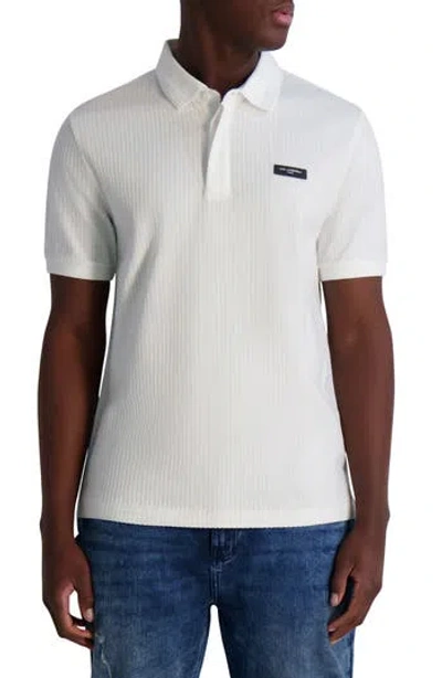 Karl Lagerfeld Paris Cotton Rib Polo In White