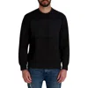 Karl Lagerfeld Paris Crewneck Nylon Pocket Sweatshirt In Black