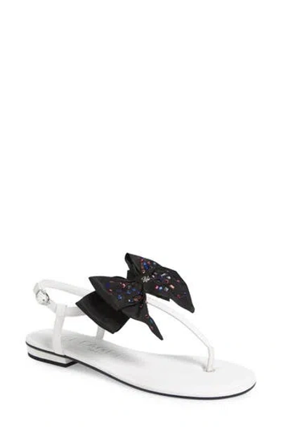 Karl Lagerfeld Paris Cristi Bow Sandal In Bright White