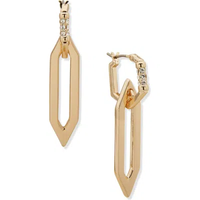 Karl Lagerfeld Paris Crystal Geometric Drop Earrings In Gold