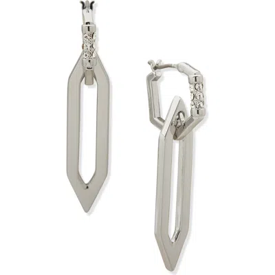 Karl Lagerfeld Paris Crystal Geometric Drop Earrings In Metallic
