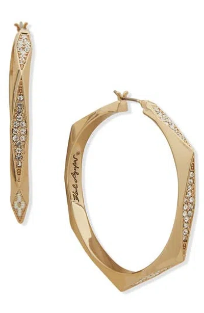 Karl Lagerfeld Paris Crystal Geometric Hoop Earrings In Goldtone/crystal