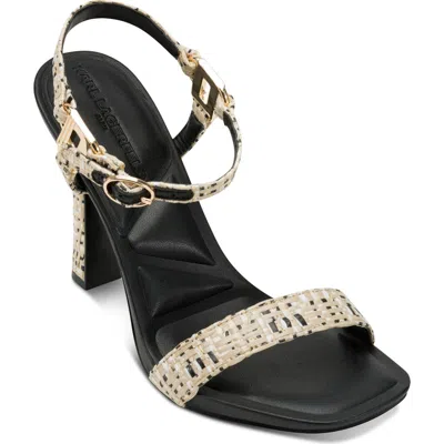 Karl Lagerfeld Paris Cybil Ankle Strap Sandal In Natural,black