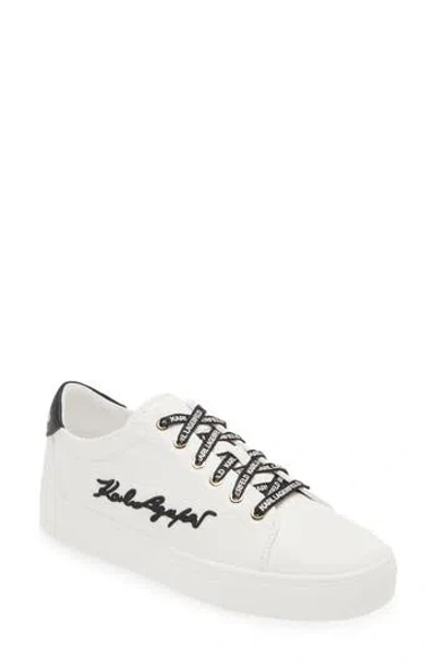 Karl Lagerfeld Paris Cylie Low Top Sneaker In Bright White/black