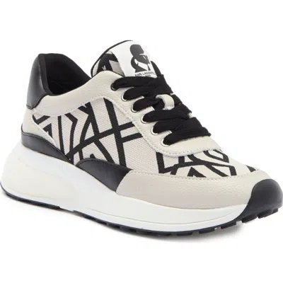 Karl Lagerfeld Paris Dallas Lace-up Sneaker In Soft White/black