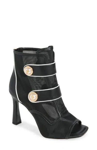 Karl Lagerfeld Paris Delainey Peep Toe Bootie In Black