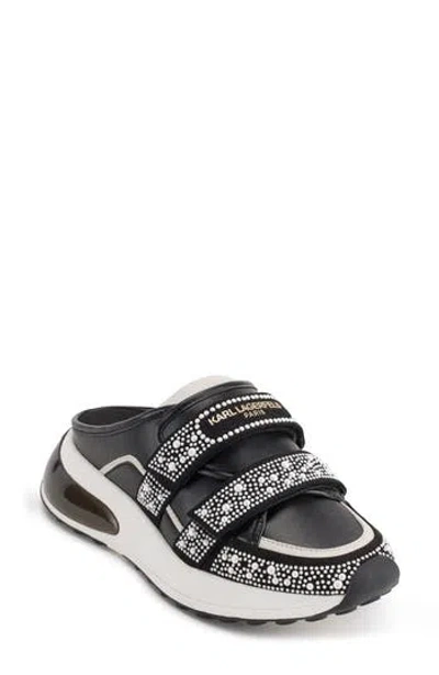 Karl Lagerfeld Paris Devora Embellished Sneaker Mule In Black/white