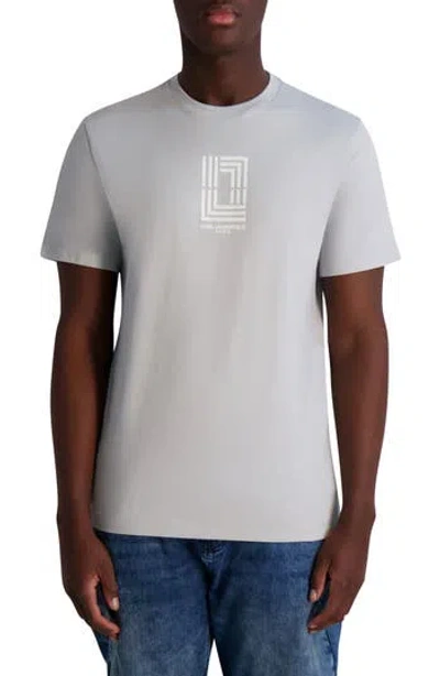Karl Lagerfeld Paris Double Ll Cotton Graphic T-shirt In Light Grey