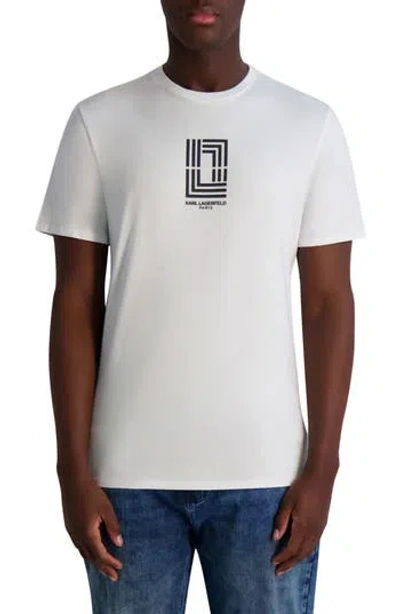 Karl Lagerfeld Paris Double Ll Cotton Graphic T-shirt In White