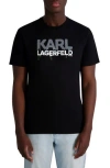 Karl Lagerfeld Paris Drippy Beaded Logo Graphic T-shirt In Black