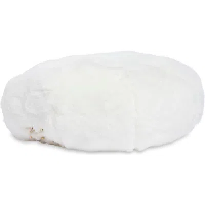 Karl Lagerfeld Paris Faux Fur Beret In Ivory