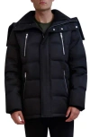 Karl Lagerfeld Men's Faux Shearling Wing Collar Down Jacket In Black