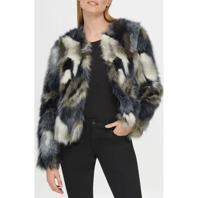 Karl Lagerfeld Paris Faux Fur Shag Jacket In Multi