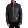 Karl Lagerfeld Men's Faux Leather Biker Jacket In Black